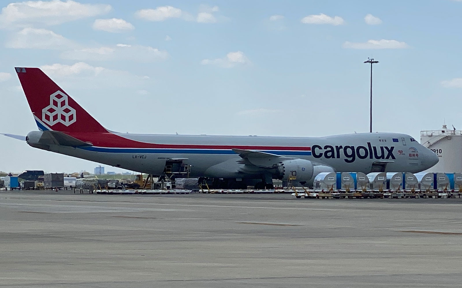 CargoLux Boeing 747 at O'Hare cargo area